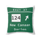 Vintage Merritt Parkway Exit 37 Sign Spun Polyester Square Pillow