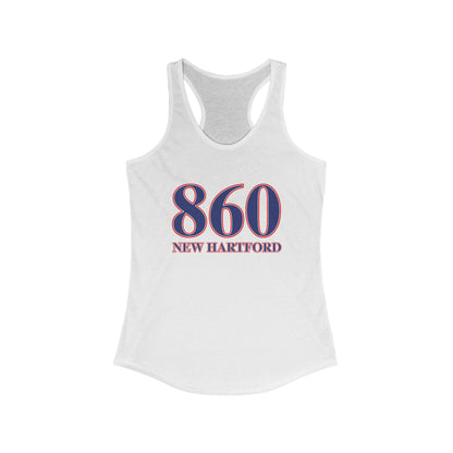 860 New Hartford Red White & Blue Women's Ideal Racerback Tank Top