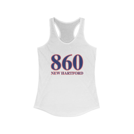 860 New Hartford Red White & Blue Women's Ideal Racerback Tank Top