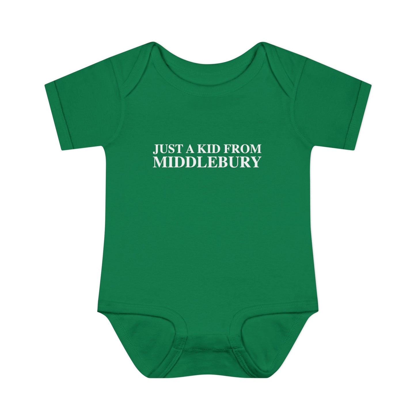 Just a kid from Middlebury Infant Baby Rib Bodysuit