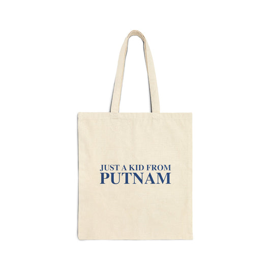 Just a kid from Putnam Cotton Canvas Tote Bag
