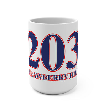 203 Strawberry Hill Red, White & Blue Mug 15oz