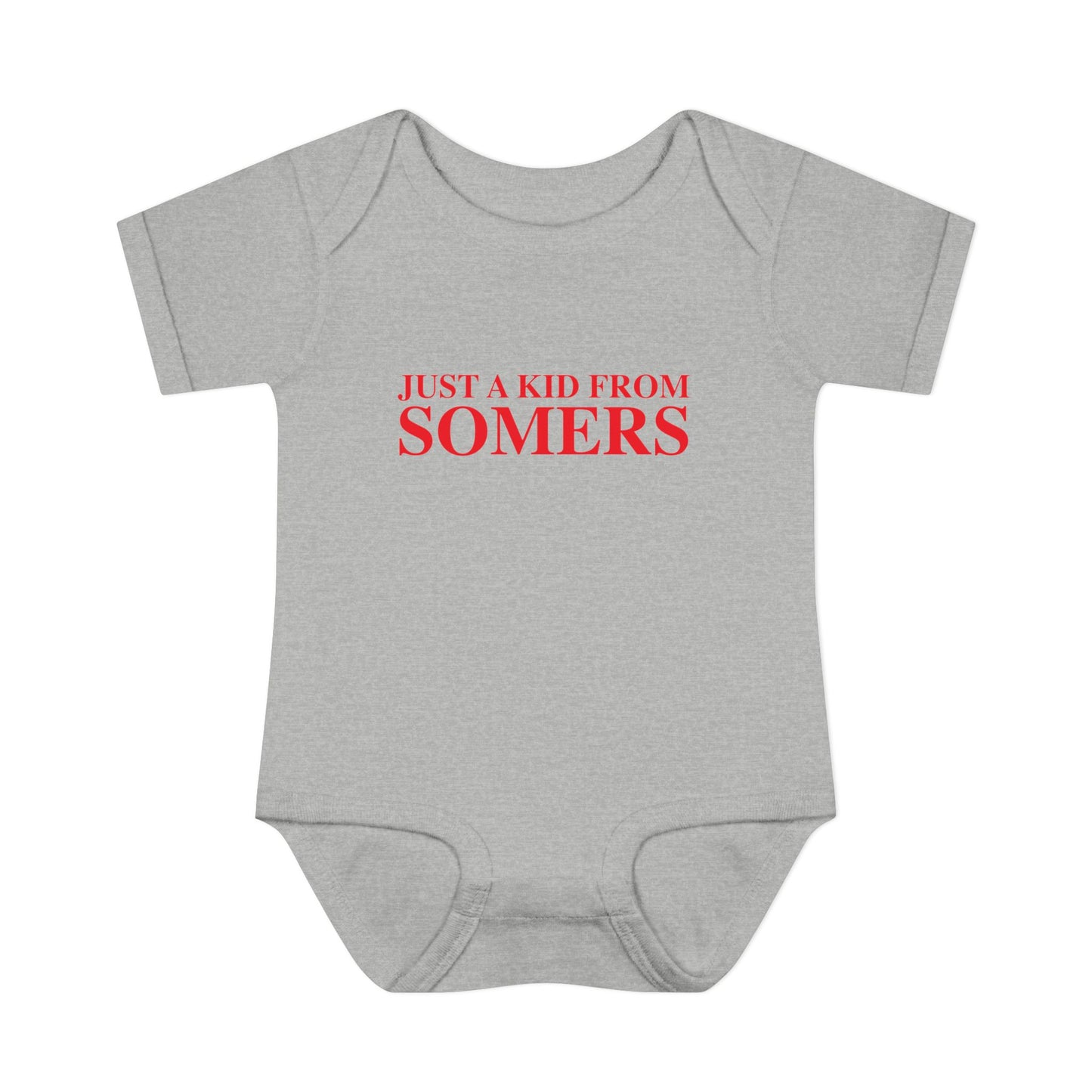 Just a kid from Somers Infant Baby Rib Bodysuit