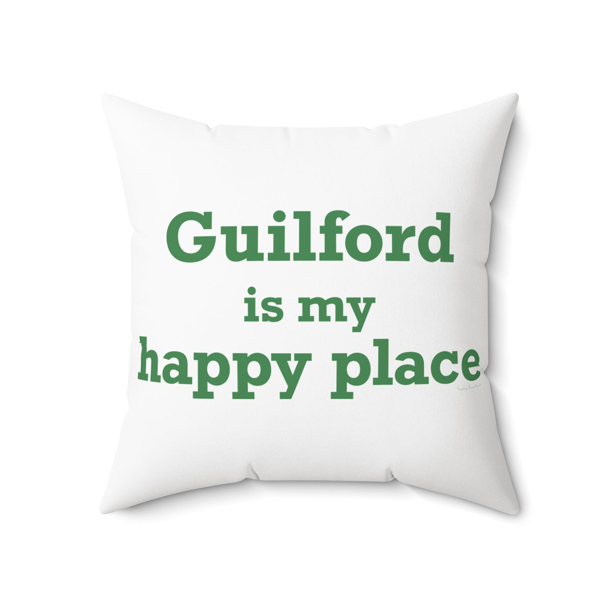 Guilford is My Happy Place Polyester Square Pillow