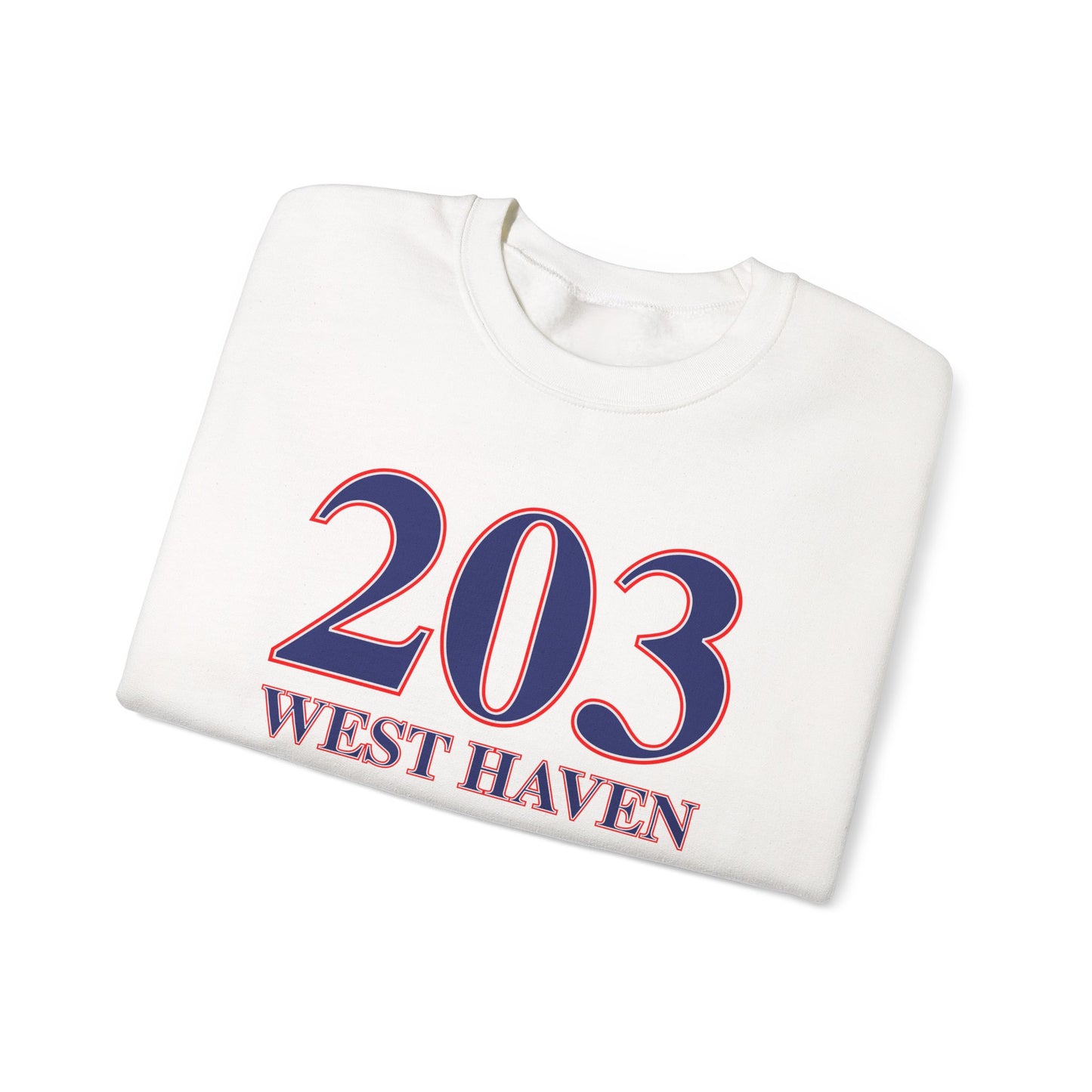 203 West Haven Red White & Blue Unisex Heavy Blend™ Crewneck Sweatshirt