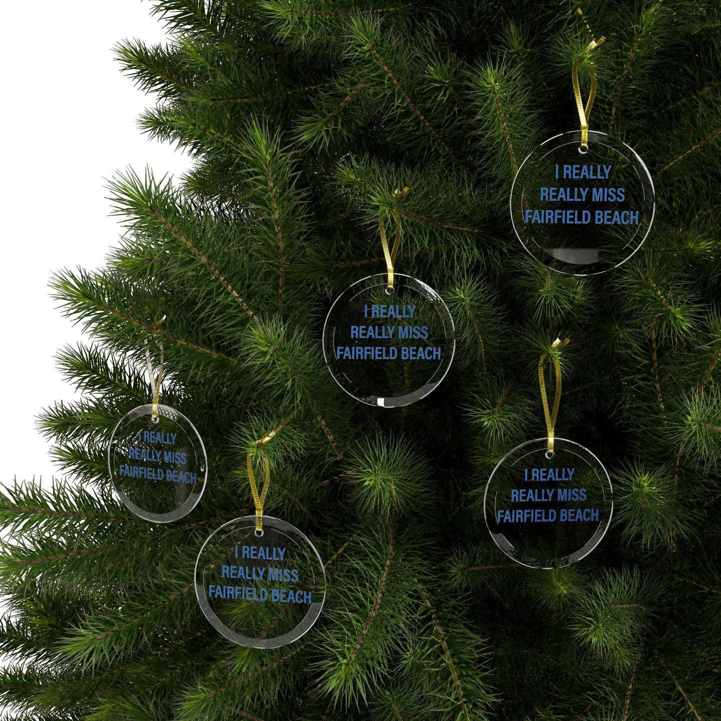 I Really Really Miss Fairfield Beach Glass Ornaments