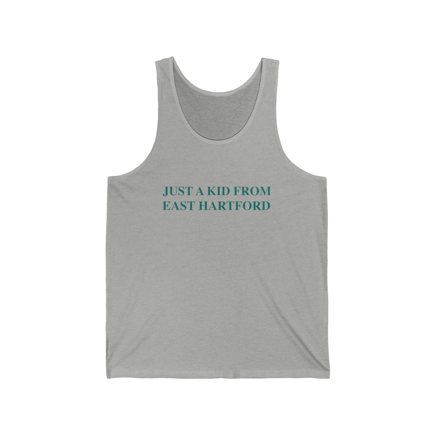 Just a kid from East Hartford Unisex Jersey Tank