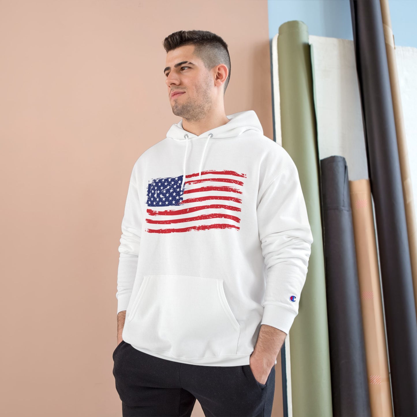 American Flag Champion Hoodie Sweatshirt
