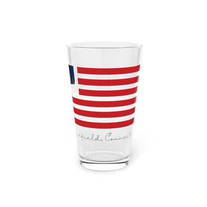 New Fairfield Connecticut Flag Pint Glass, 16oz
