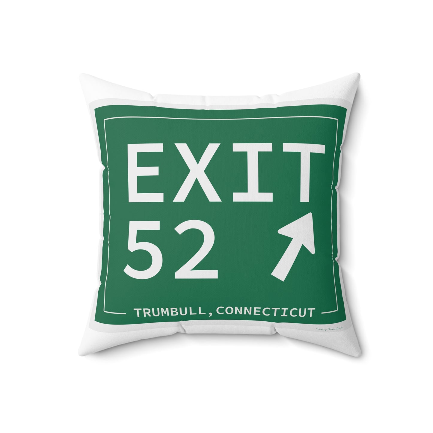 Vintage Exit 52  Merritt Parkway Sign Spun Polyester Square Pillow