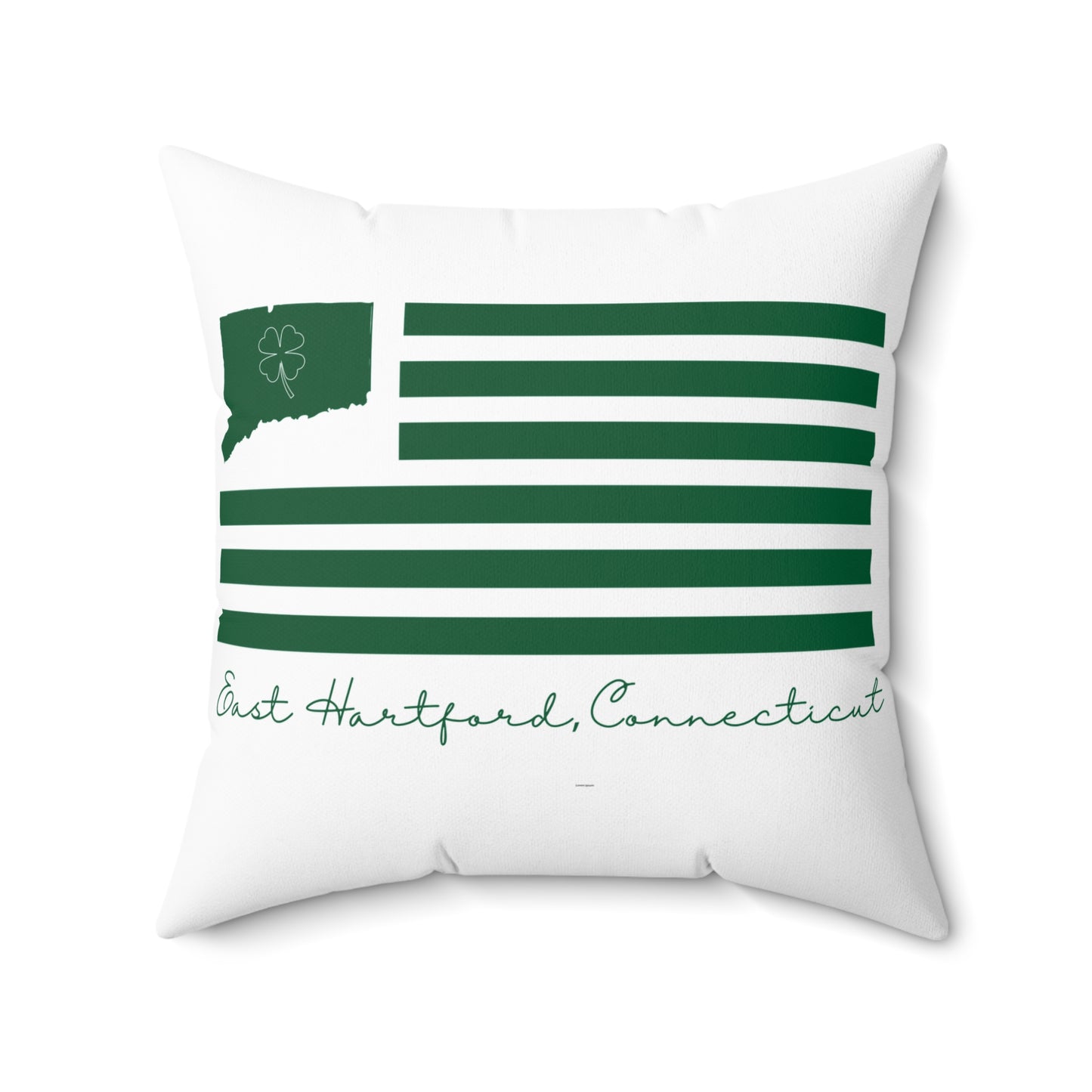 East Hartford Connecticut St. Patrick’s Day Flag Spun Polyester Square Pillow
