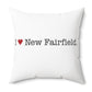 I Heart New Fairfield. Spun Polyester Square Pillow