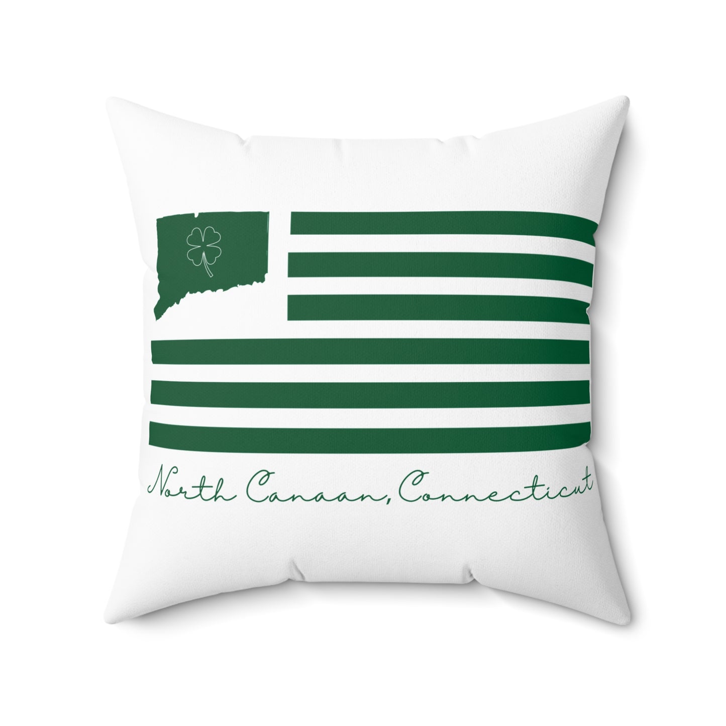 North Canaan Connecticut St. Patrick’s Day Flag Spun Polyester Square Pillow