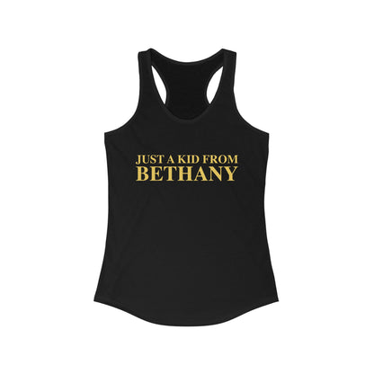 Just a kid from Bethany Women's Ideal Racerback Tank Top