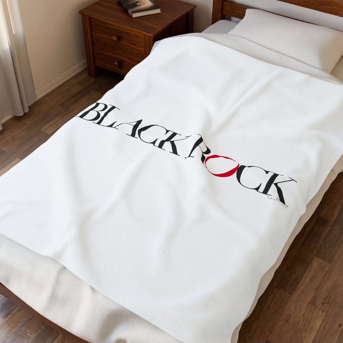 41 Tilt Black Rock Velveteen Plush Blanket
