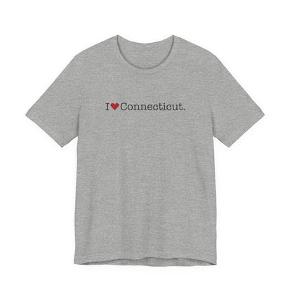 I Heart Connecticut. Unisex Jersey Short Sleeve T-Shirt