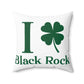 I Clover Black Rock Spun Polyester Square Pillow