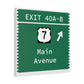 Vintage Merritt Parkway Exit 40 A-B Sign Matte Canvas, Stretched, 1.25"