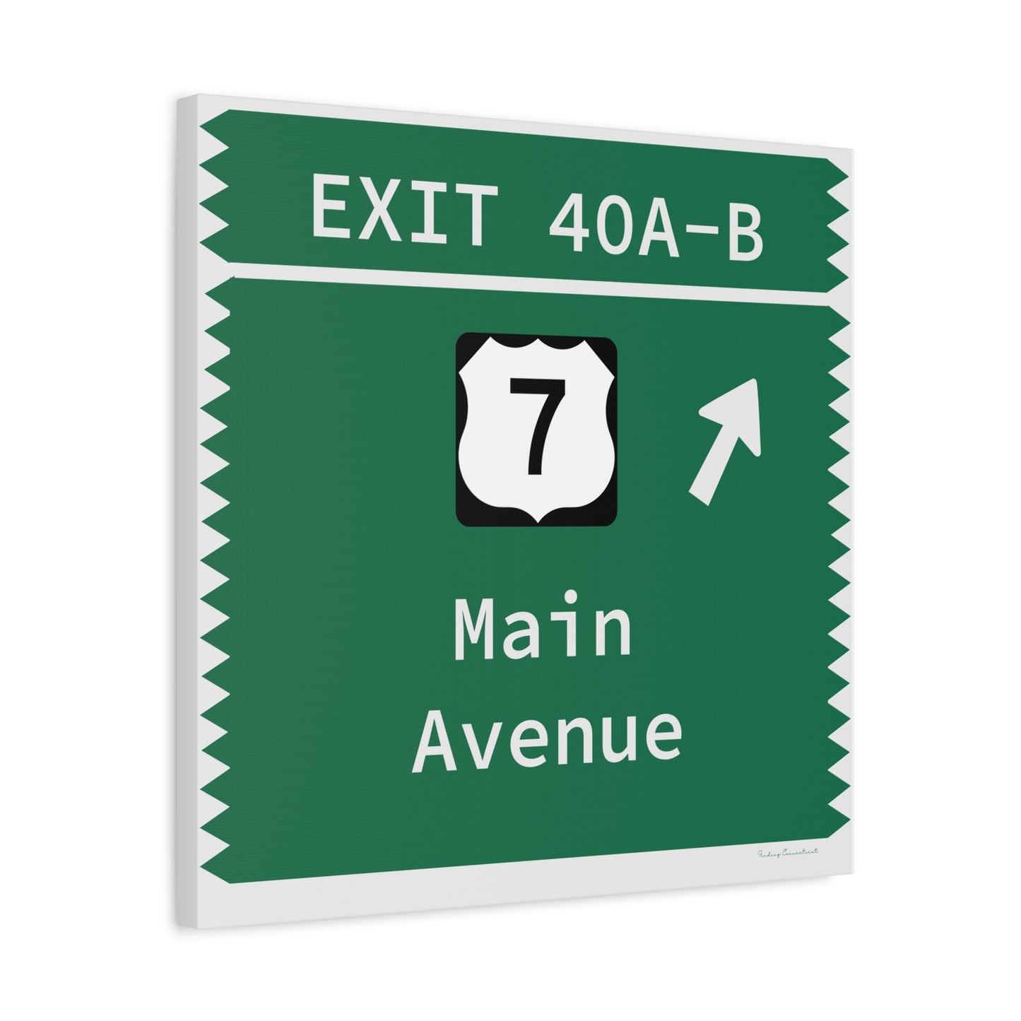 Vintage Merritt Parkway Exit 40 A-B Sign Matte Canvas, Stretched, 1.25"