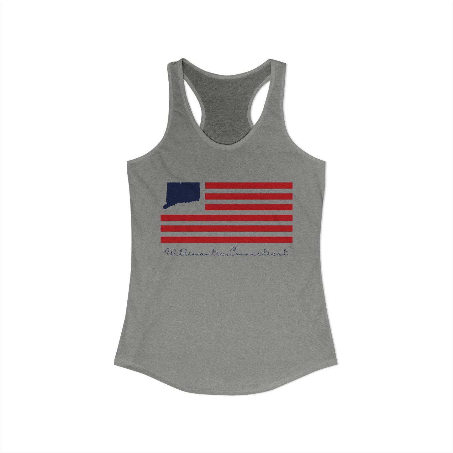 Willimantic Connecticut Flag Women's Ideal Racerback Tank Top