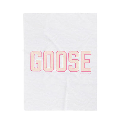Goose Zip Code Peach & Pink Velveteen Plush Blanket