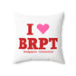 I Heart BRPT Spun Polyester Square Pillow