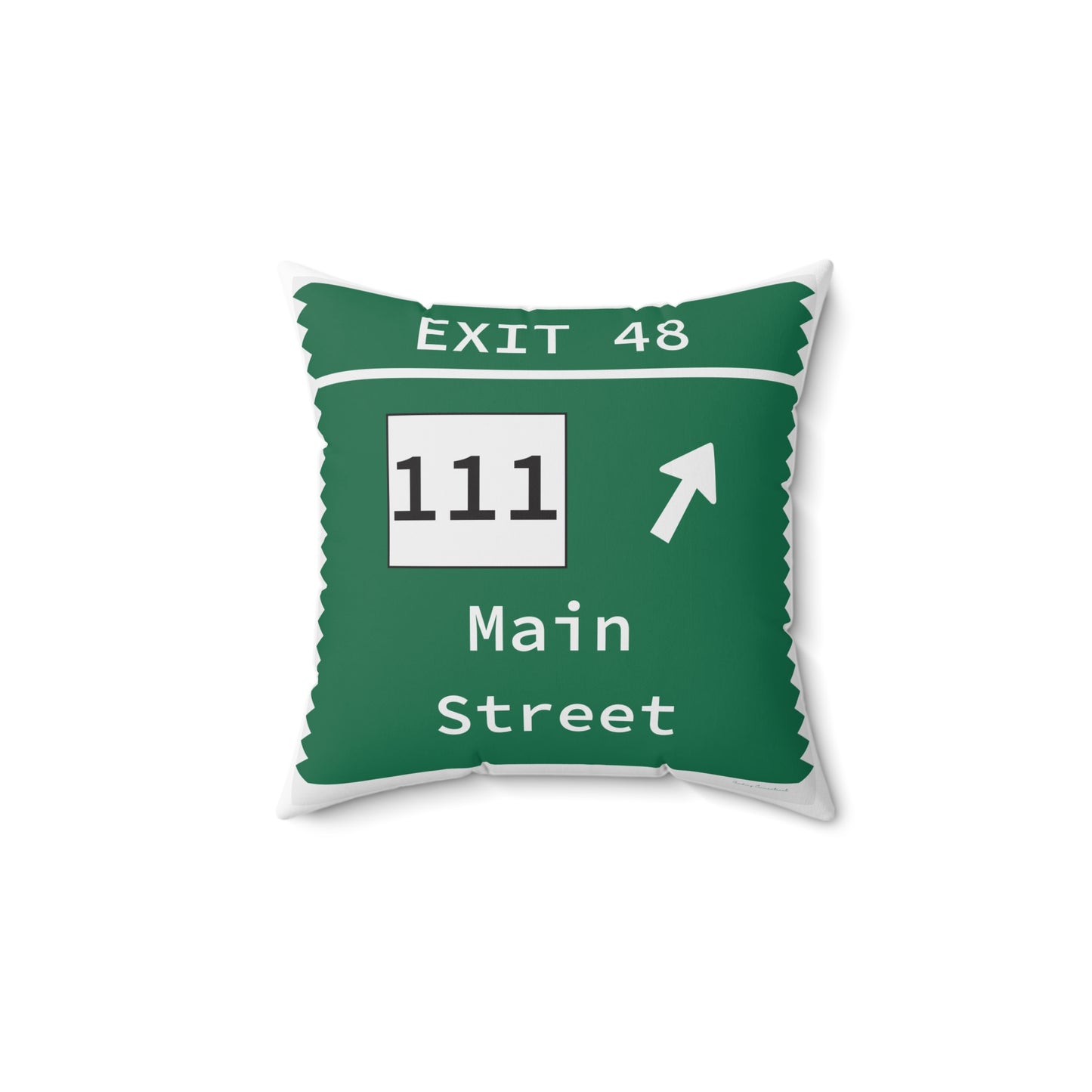 Vintage Merritt Parkway Exit 48 Sign Spun Polyester Square Pillow