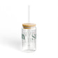 41 Tilt Strawberry Hill Glass Can with Straw and Lid, 16oz