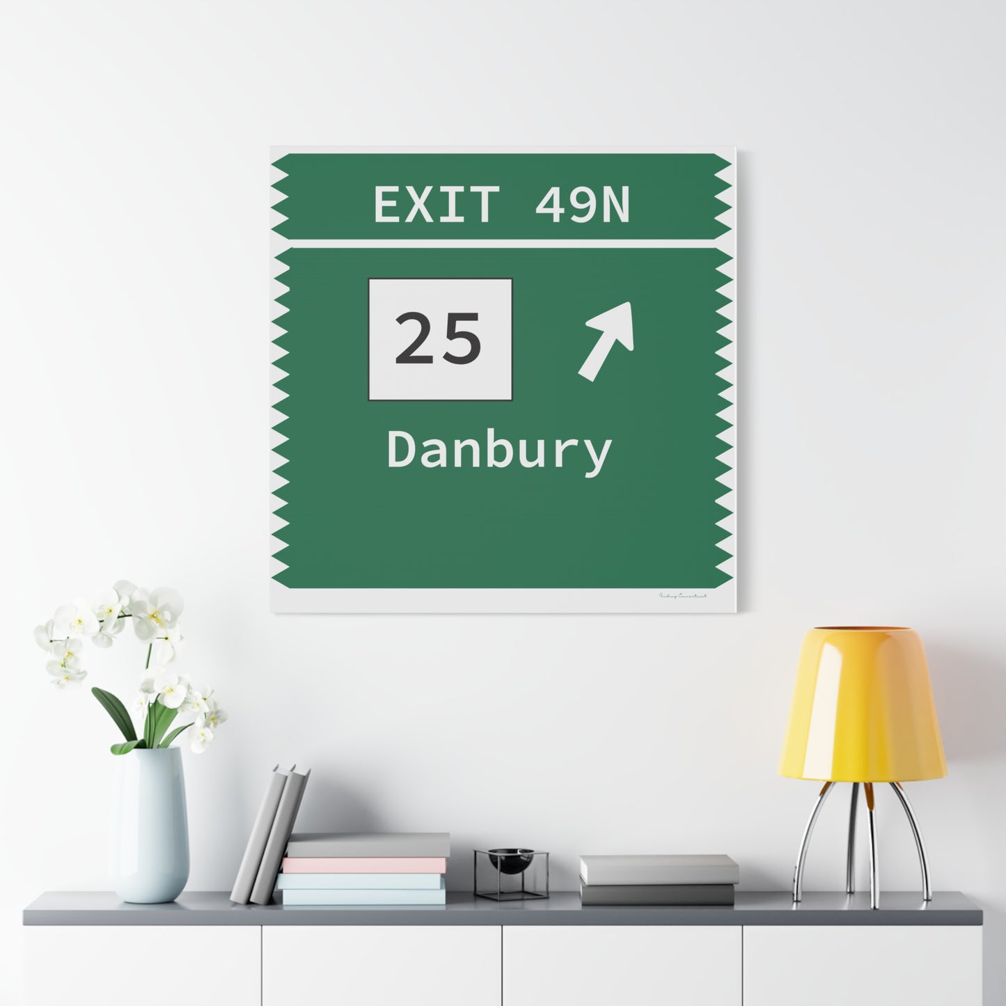 Vintage Merritt Parkway Exit 49N Sign Matte Canvas, Stretched, 1.25"