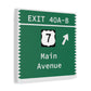 Vintage Merritt Parkway Exit 40 A-B Sign Matte Canvas, Stretched, 1.25"