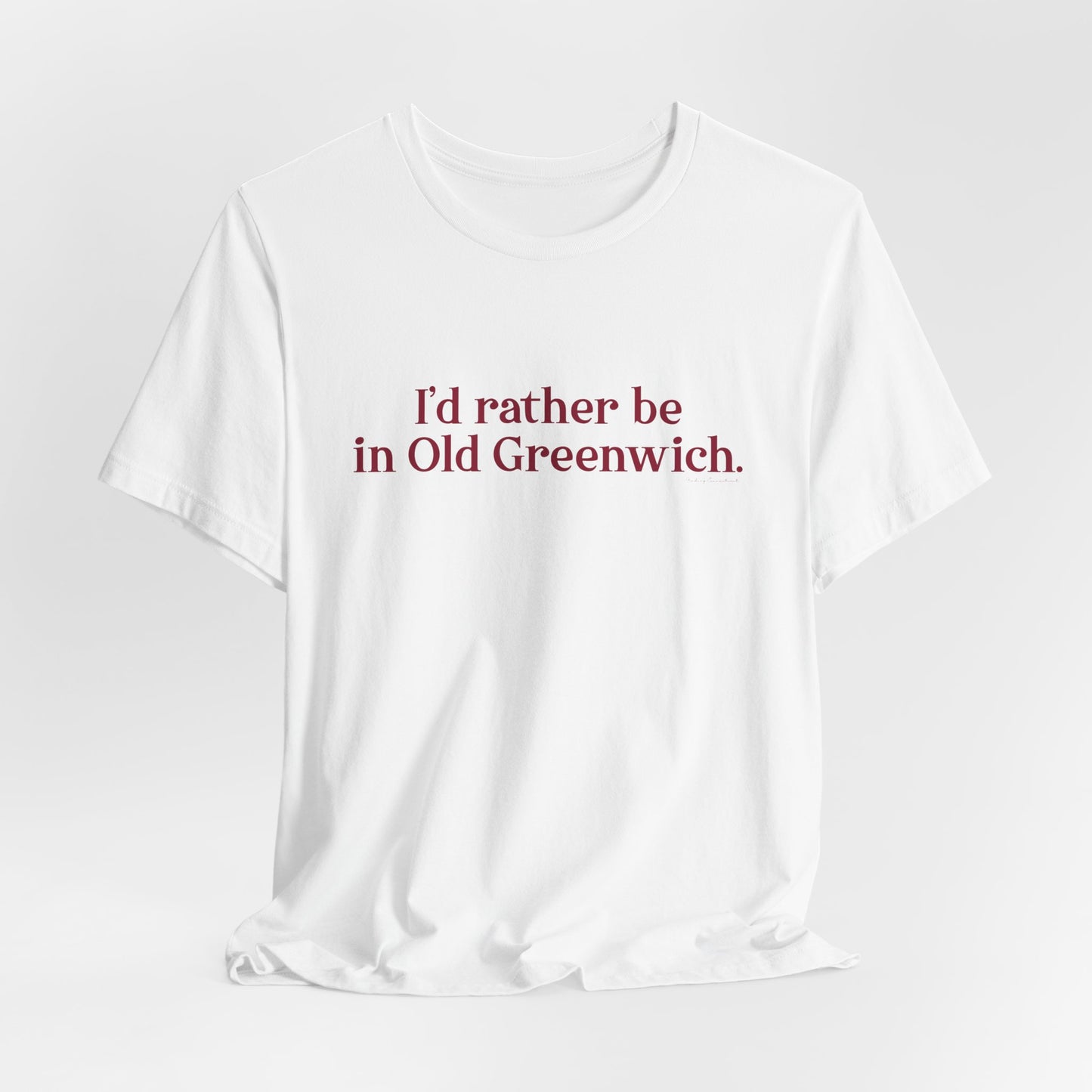 I’d rather be in Old Greenwich Unisex Jersey Short Sleeve T-Shirt