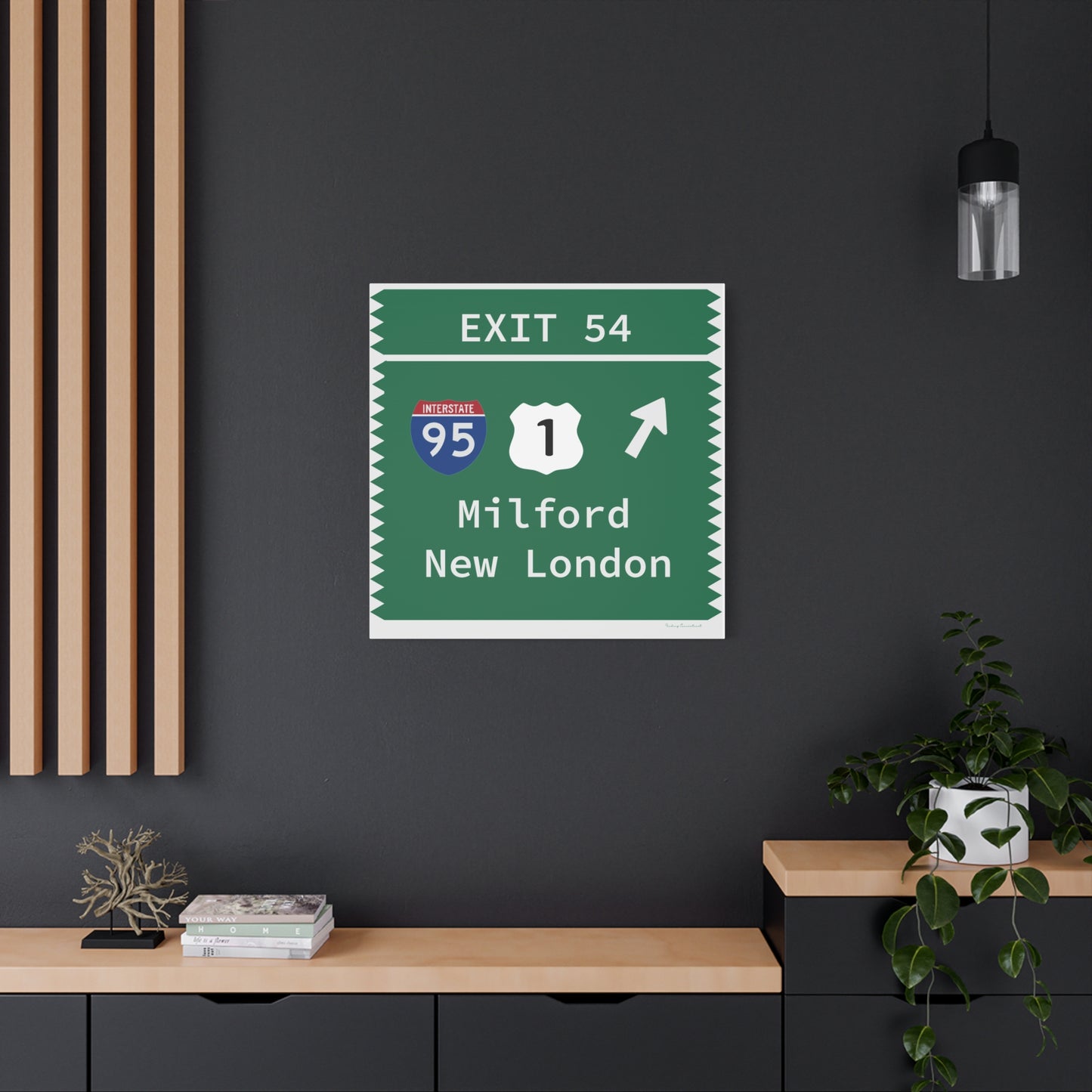 Vintage Merritt Parkway Exit 54 Sign Matte Canvas, Stretched, 1.25"