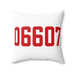 06607 Bridgeport Connecticut Zip Code Spun Polyester Square Pillow