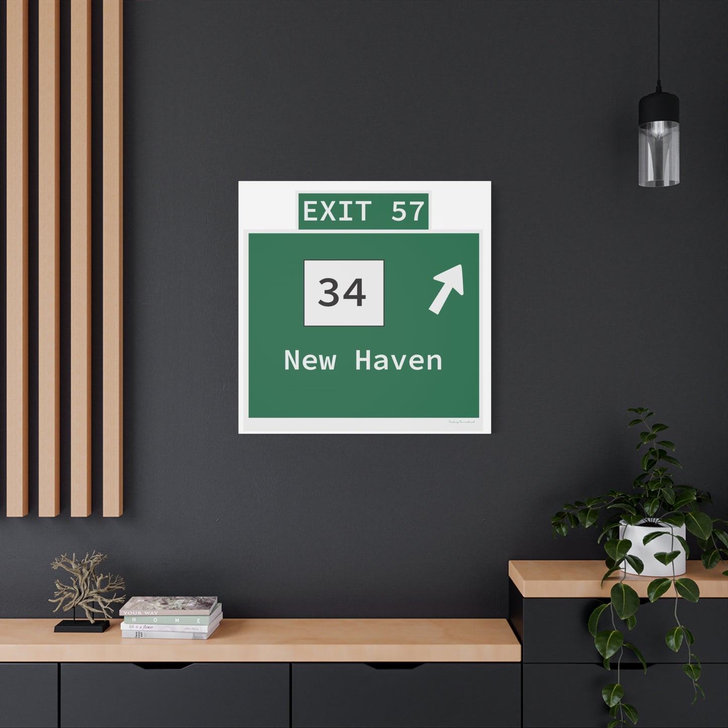Vintage WCP Exit 57 Sign Matte Canvas, Stretched, 1.25"