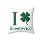 I Clover Greenwich Spun Polyester Square Pillow