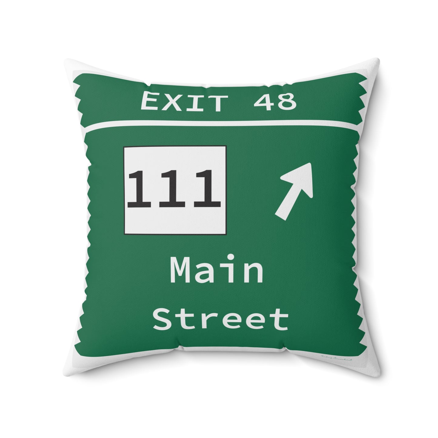 Vintage Merritt Parkway Exit 48 Sign Spun Polyester Square Pillow