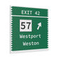Vintage Merritt Parkway Exit 42 Sign Matte Canvas, Stretched, 1.25"