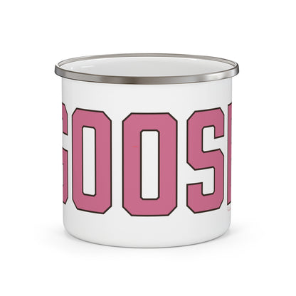 Goose Zip Code Pink & Black Enamel Camping Mug