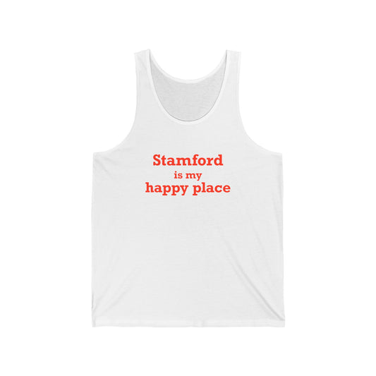 Stamford Is My Happy Place Unisex Jersey Tank Top