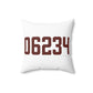 06234 Brooklyn Connecticut Zip Code Spun Polyester Square Pillow