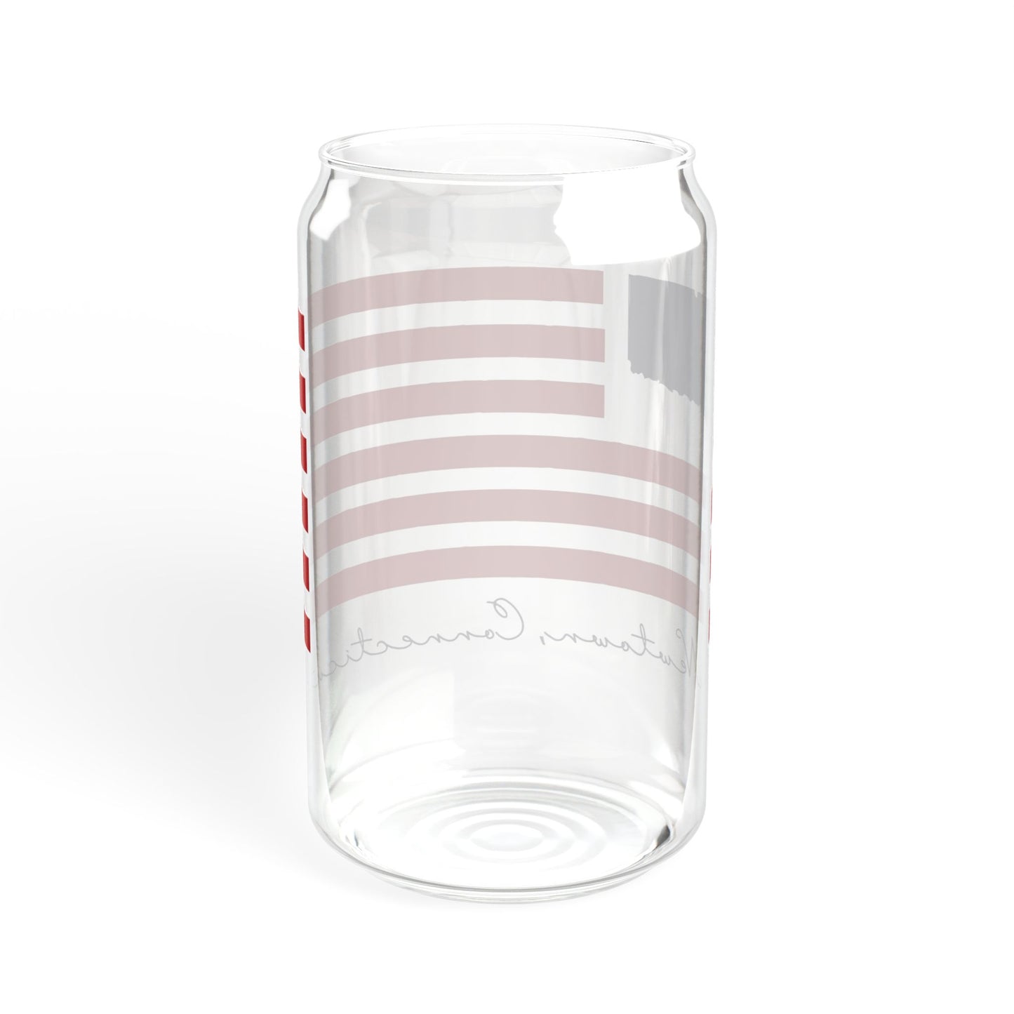 Newtown Connecticut Flag Sipper Glass, 16oz