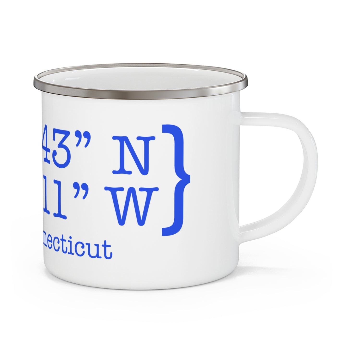 Darien Coordinates Enamel Camping Mug