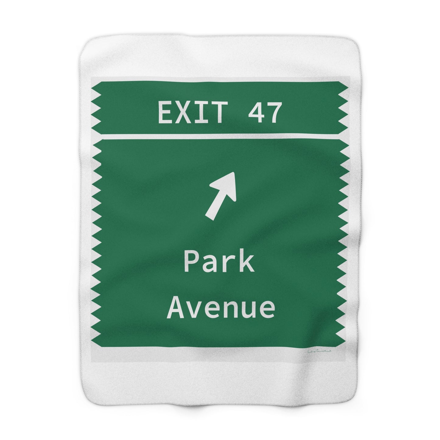 Vintage Merritt Parkway Exit 47 Sign Sherpa Fleece Blanket