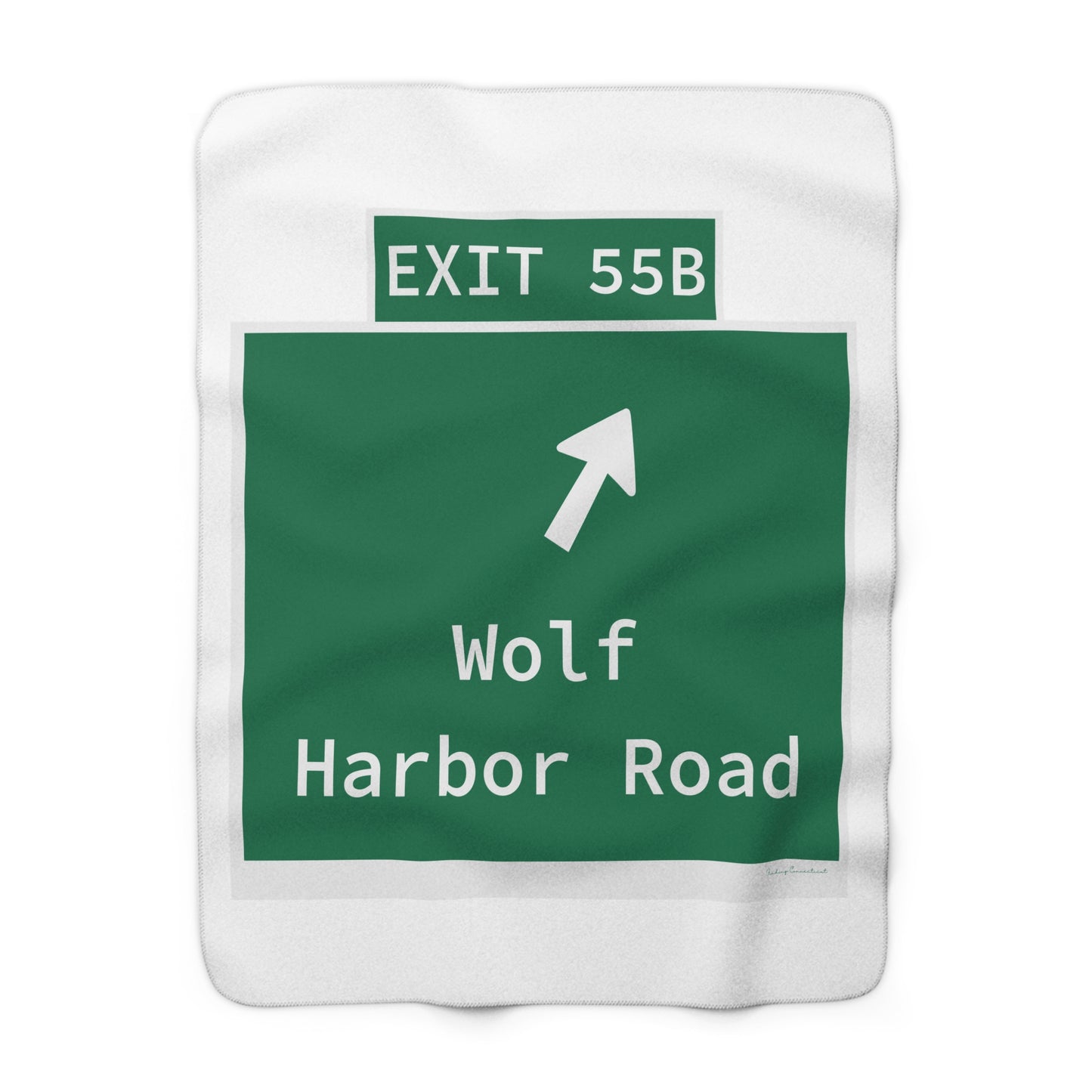 Vintage WCP Exit 55B Sign Sherpa Fleece Blanket