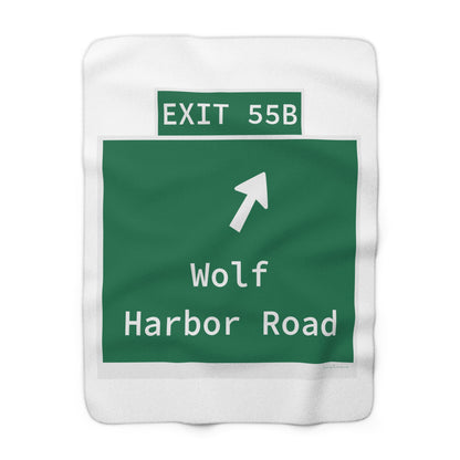 Vintage WCP Exit 55B Sign Sherpa Fleece Blanket