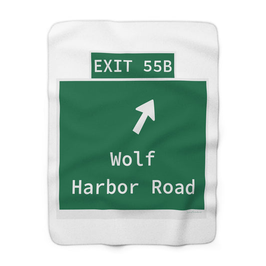 Vintage WCP Exit 55B Sign Sherpa Fleece Blanket