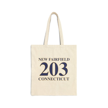 New Fairfield 203 Connecticut  Cotton Canvas Tote Bag