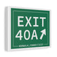 Vintage Exit 40A Merritt Parkway Sign Matte Canvas, Stretched, 1.25"