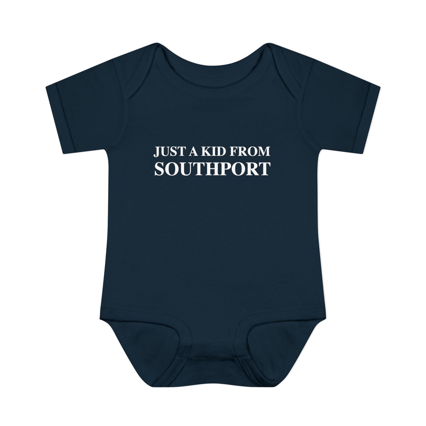 Just a kid from Southport Infant Baby Rib Bodysuit
