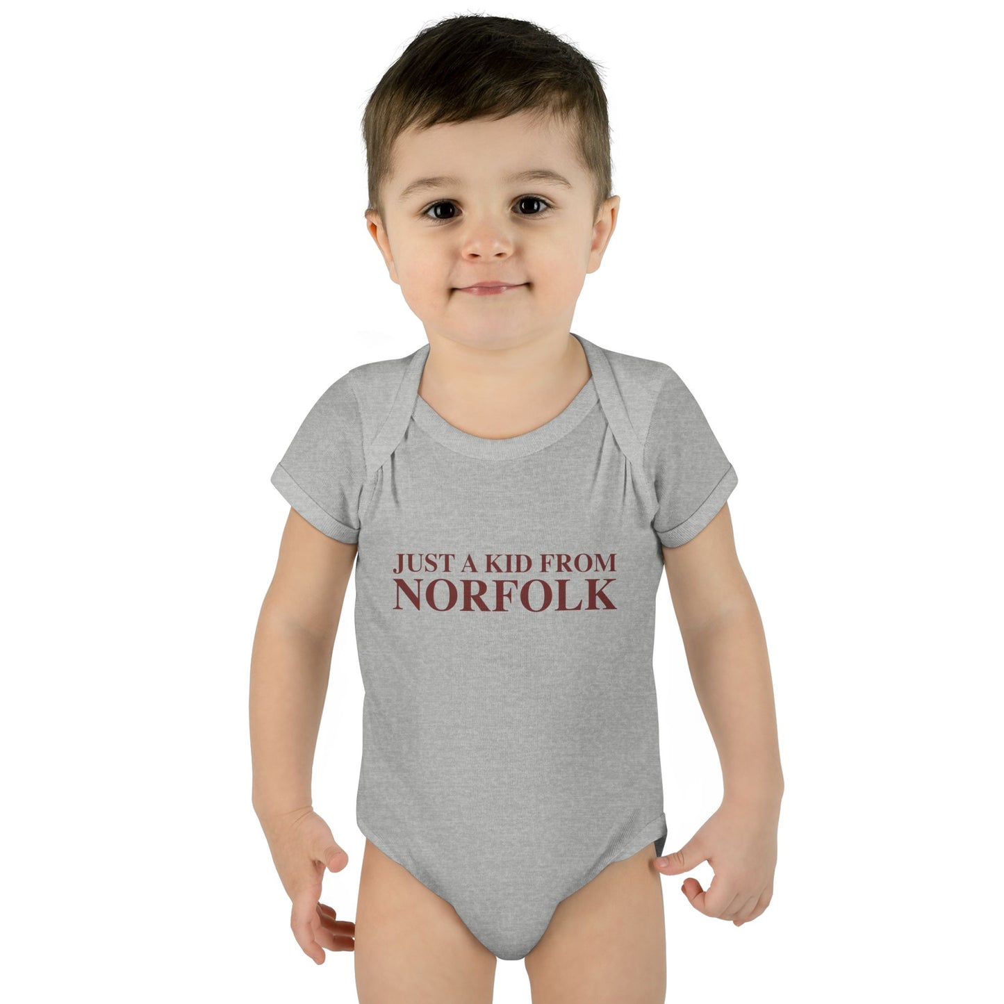 Just a kid from Plymouth Infant Baby Rib Bodysuit